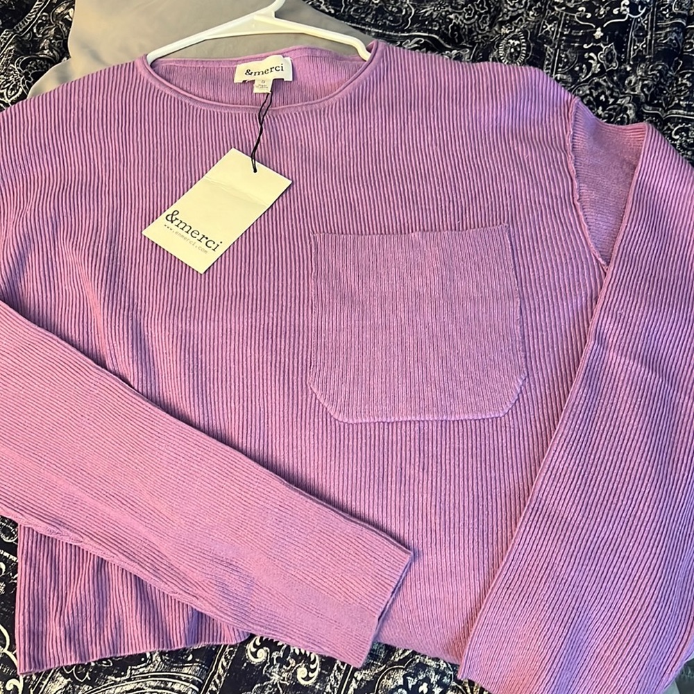 &merci long sleeved cropped top NWT